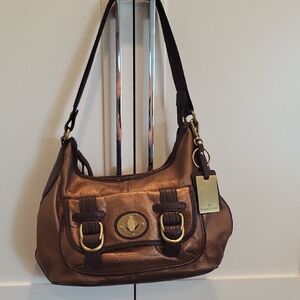Elegant Brown Leather Shoulder Bag